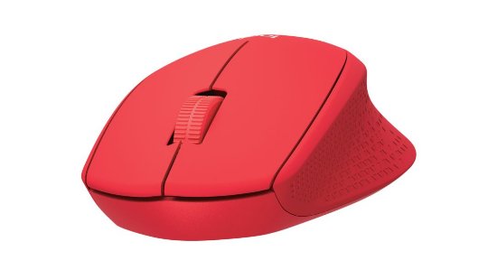 Miš LOGITECH M330 Silent Plus, optički, 1000dpi, bežični, crveni, USB