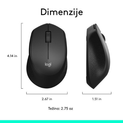 Tipkovnica + miš LOGITECH MK345 Wireless Combo, bežična, crna