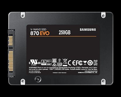 SSD 250GB SAMSUNG 870 EVO, MZ-77E250B/EU, SATA, 2.5", 560/530 MB/s