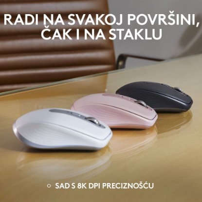 Miš LOGITECH MX Anywhere 3S, laserski, bežični, BT, pale gray