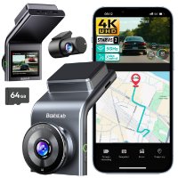 Auto kamera BOTSLAB G300H PLUS, 4K prednja + zadnja kamera, GPS, crna