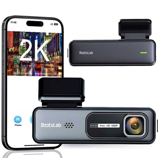 Auto kamera BOTSLAB HK30 PRO, 2K, Wi-Fi, 140°, crna