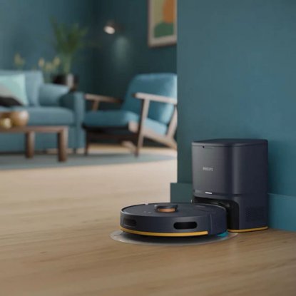 Robotski usisavač PHILIPS XU2100/15, stanicom za samopražnjenje, crni