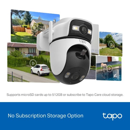 Mrežna nadzorna kamera TP-LINK C545D, 2K (3 MP), dualna optika 165°, Wi-Fi, microSD, vodootporna, vanjska