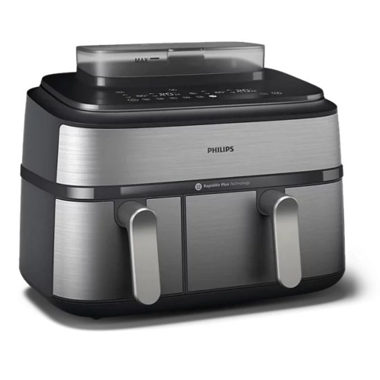 Friteza na vrući zrak PHILIPS NA555/00 2750 W, 9 l, Dual Basket, sreberna