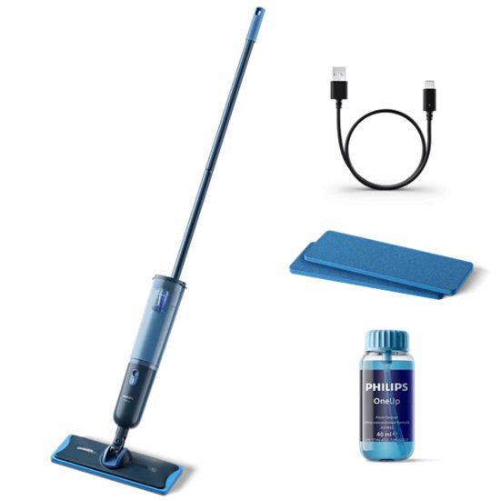 Električni mop PHILIPS XV3101/11 OneUp Series 3000, štapni, za mokro čišćenje, 100W, plavi