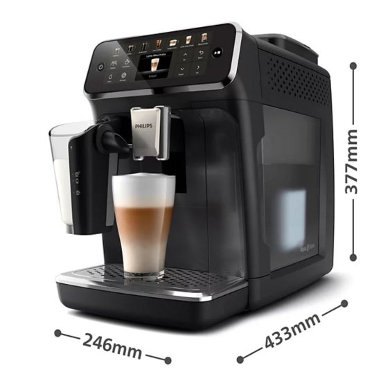 Aparat za kavu PHILIPS EP4441/50, 15 bar, LatteGo, 1.8 l spremnik vode, 12 napitaka, crni