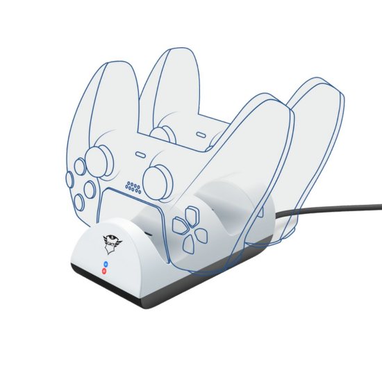 Punjač TRUST GXT 254, za 2 PS5 kontrolera, USB