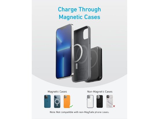 Mobilni USB punjač ANKER 321 MagGo PowerCore 5K, 5000 mAh, 3xUSB, magnetski, crni