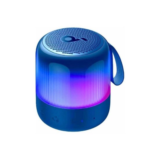 Prijenosni zvučnik ANKER Glow Mini 8W, 360° pokrivanje, IP67, 12 h, USB-C, Bluetooth i 3,5 mm, plava, RGB, PartyCast 2.0