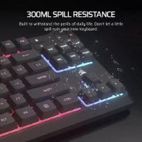 Tipkovnica CORSAIR K55 CORE TKL RGB, membranska, US Layout, USB, crna