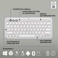 Tipkovnica + miš LOGITECH Pebble 2 Combo, bežična, bijela