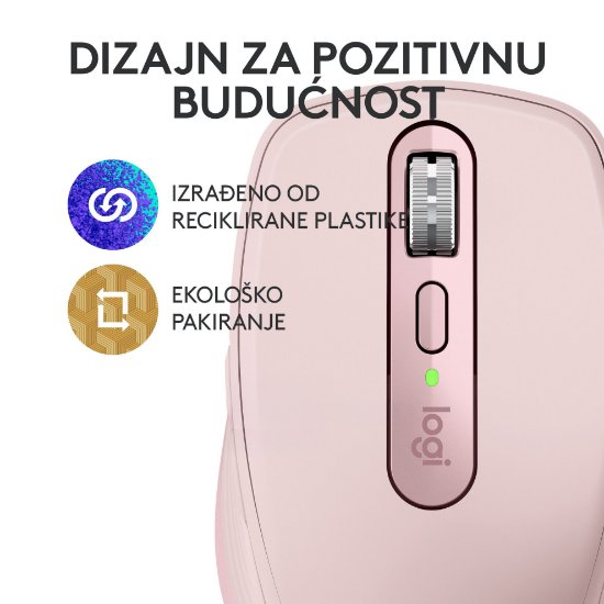 Miš LOGITECH MX Anywhere 3S, laserski, bežični, BT, rozi