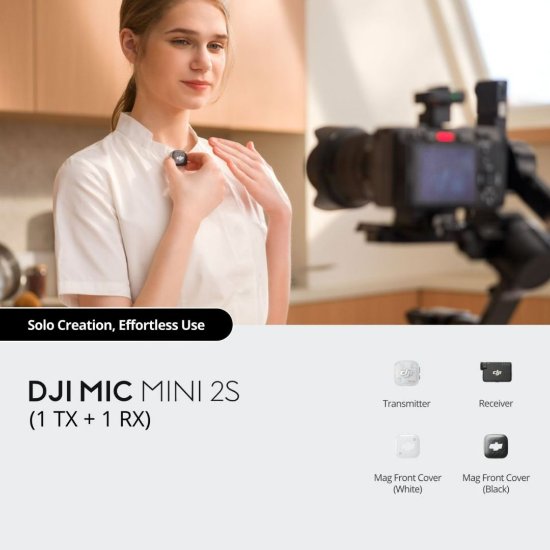 Mikrofon DJI Mic Mini 2S, 1 TX + 1 RX, crni