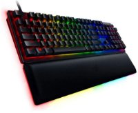 Tipkovnica RAZER Huntsman V2, Clicky optički prekidači (ljubičasti), Doubleshot PBT tipke, USB, ergonomski naslon za zapešće uključen, crna