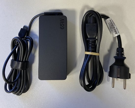 RABLJENI - Punjač za prijenosnik LENOVO 4X20M26272, 65W, USB-C, 100-240 V, crni
