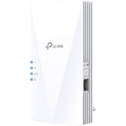 Wireless range extender TP-LINK RE500X AX1500 Wi-Fi 6, 300 Mbps at 2.4 GHz + 1201 Mbps at 5 GHz, 2 × Internal Antennas, 1 × Gigabit Port, Broadcom 1.5GHz Tri-Core CPU
