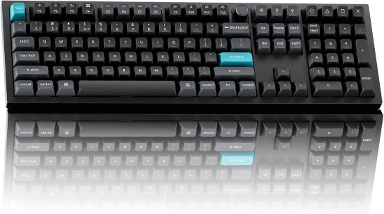 Tipkovnica KEYCHRON Q6 Ultra, RGB, Silk POM Red Switch, UK Layout, bežična, crna
