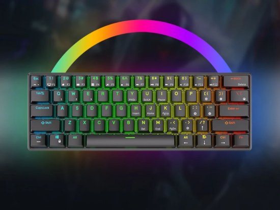 Tipkovnica ROYAL KLUDGE RK-61, mehanička, Brown switch, bežična, US layout, crna
