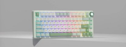Tipkovnica ROYAL KLUDGE RK R75, mehanička, Brown switch, bežična, US layout, svijetlo plava