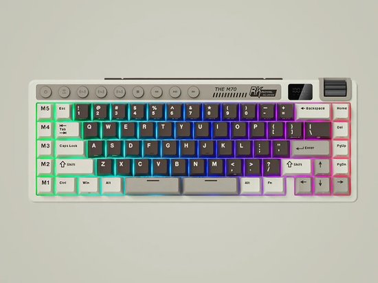 Tipkovnica ROYAL KLUDGE RK-M70, mehanička, Cream linear switch, bežična, US layout, smeđa
