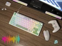 Tipkovnica ROYAL KLUDGE RK R75, mehanička, Brown switch, bežična, US layout, svijetlo plava