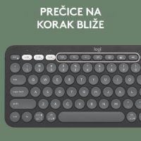 Tipkovnica + miš LOGITECH Pebble 2 Combo, bežična, crna
