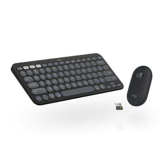 Tipkovnica + miš LOGITECH Pebble 2 Combo, bežična, crna