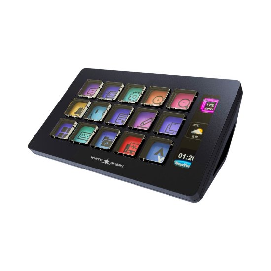 STREAM DECK WHITE SHARK QILAUT WSD-100 – 15 PROGRAMABILNIH LCD TIPKI ZA STREAMING I PRODUKTIVNOSTWhite Shark Qilaut WSD-100 praktičan je upravljački uređaj namijenjen streamerima, kreatorima digitaln